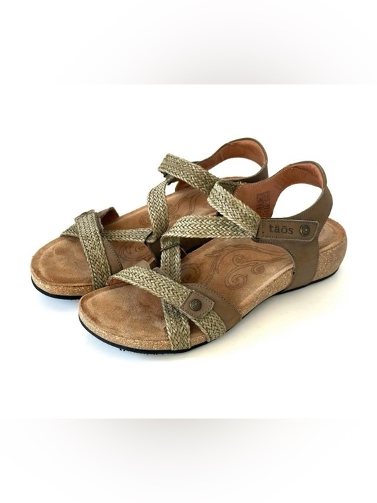 Taos Footwear Shoes - Taos Footwear Natural Beige Braided Comfort Sandal for Women